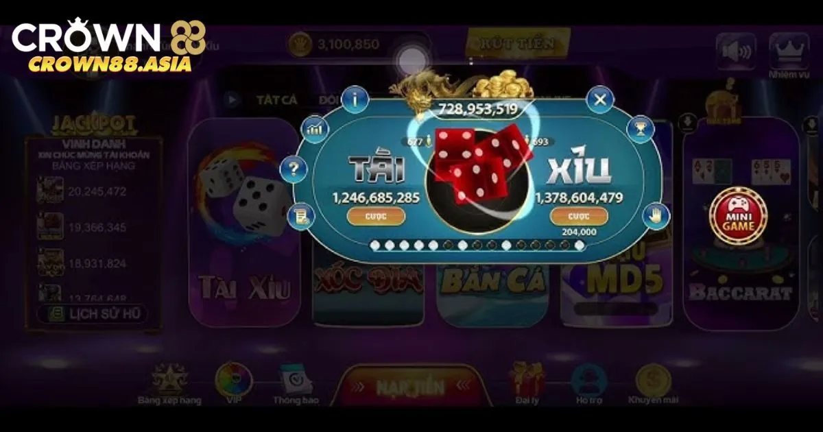 Cược tài xỉu Crown88 đơn